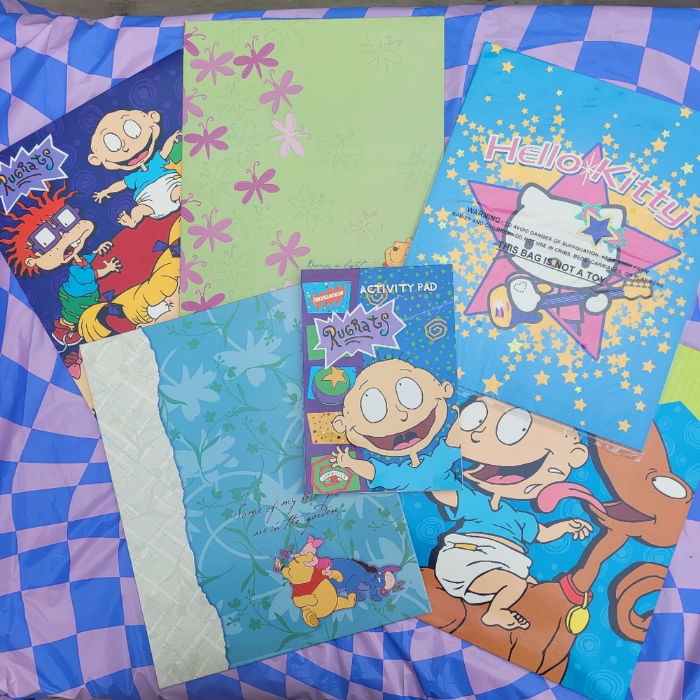 Y2K Unpunched Folder Bundle Ft. The Rugrats, Winnie the Pooh & Hello Kitty